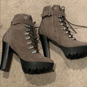 Victoria Secret Gray suede booties